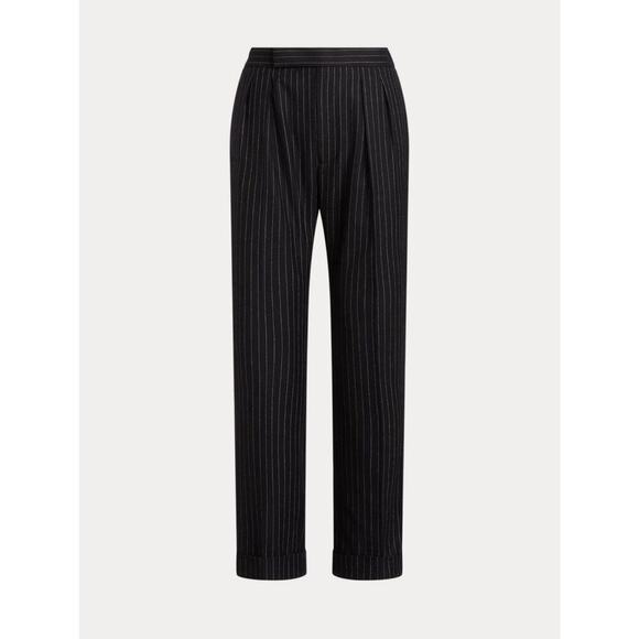 Ralph Lauren Purple Label Collection Pinstripe Wool Twill Pants 4 Straight Leg - Picture 2 of 8